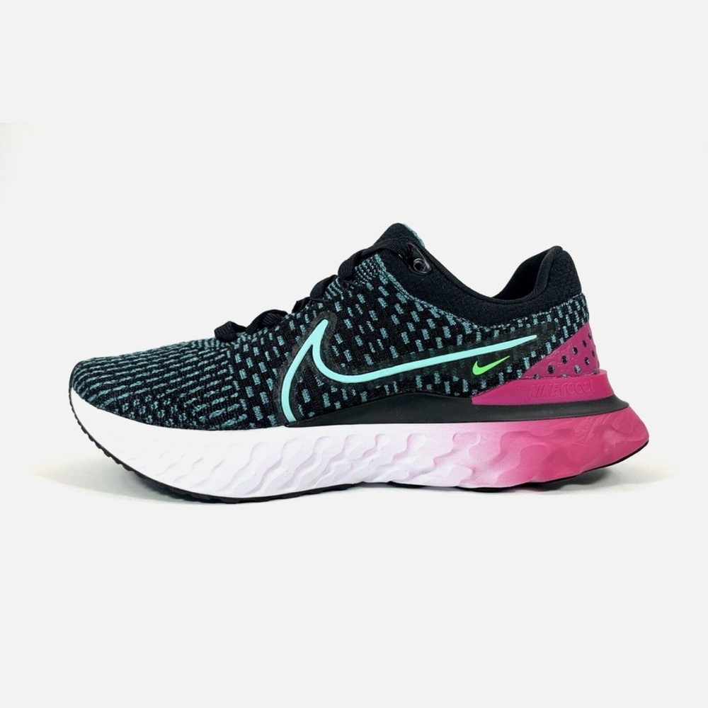 Nike Women’s React Running Shoes — Black, Teal & Pink